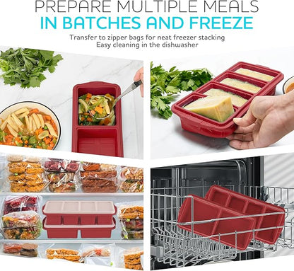 Silicone Freezer Tray With Lid-Soup Freezer Container molds-Large Ice Cube Tray - Image 2