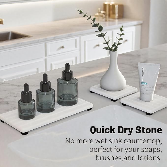 3PCS Stone Drying Tray, Stones Soap Trays, Water Absorbing Stone Tray - Image 6