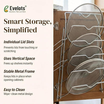 Evelots 6-Tier Pot Lid Organizer - Image 6