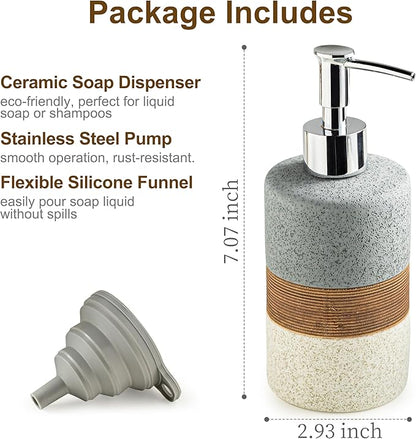 Ceramic Soap Dispenser Set for Hand Soap, Dish Soap, Conditioner, Bathroom & - Image 4