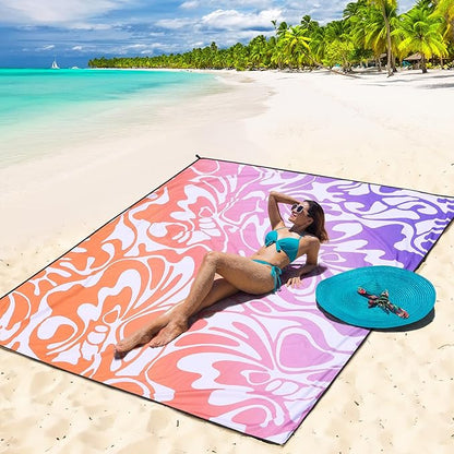 WIWIGO Beach Blanket Waterproof Sandproof Beach Mat 79" X 83"/10'x9'for 2-8 by WIWIGO