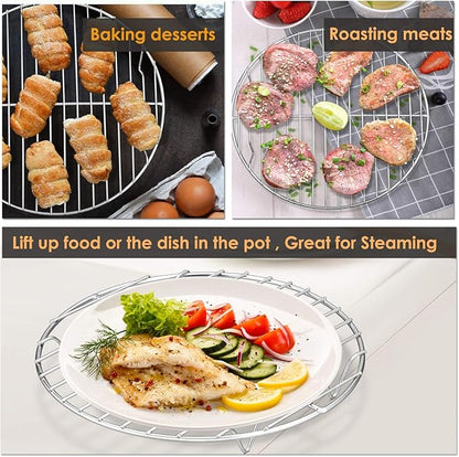 P&P CHEF Round Cooking Rack, Fits Air Fryer/Stockpot/Pressure Cooker/Round Cake - Image 6