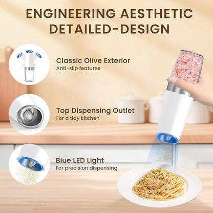 Gravity Electric Salt And Pepper Grinder Set, Automatic Salt And Pepper Grinder - Image 4