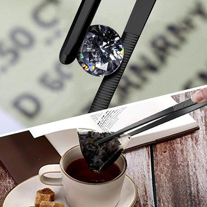 Yaomiao 4 Packs 10 Inch Bar Tweezers Black Cocktail Tongs Long Garnish Tweezers - Image 4