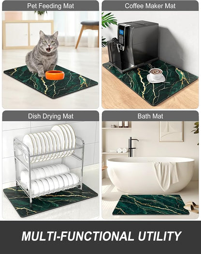 Rnivvi Dish Drying Mat for Kitchen Counter, 12 x 19" Cute Marble Super - Image 7