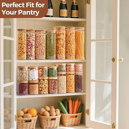 ComSaf Glass Food Storage Jars Set of 6, Tall Glass Storage Containers - Image 6