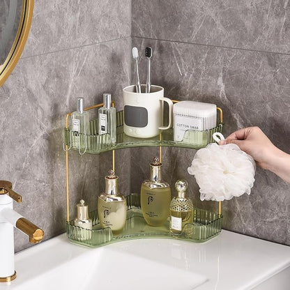 2-Tier Corner Bathroom Organizer Countertop - Image 4