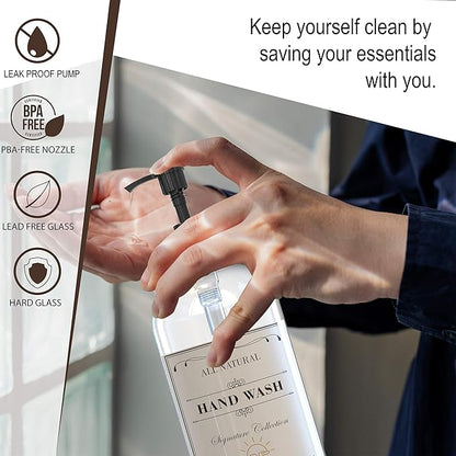 Sunrise Premium 16 OZ Thick Clear Glass Soap Dispenser - Image 2