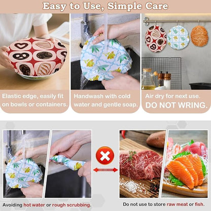 5-Size Reusable Beeswax Bowl Covers - Image 6