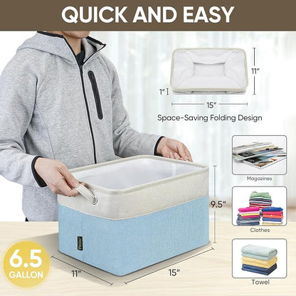 BALEINE 3 Pack Fabric Closet Storage Bins - Image 5