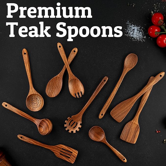 PriorityChef Handcrafted Teak Wooden Spoon - Image 7