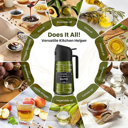 LAKUMIQI 2 in 1 Oil Sprayer for Cooking, 16oz Olive Oil Dispenser Bottle for - Image 6