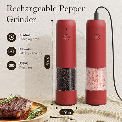 Ultrean Pepper Grinder, Rechargeable Salt and Pepper Grinder - Image 4