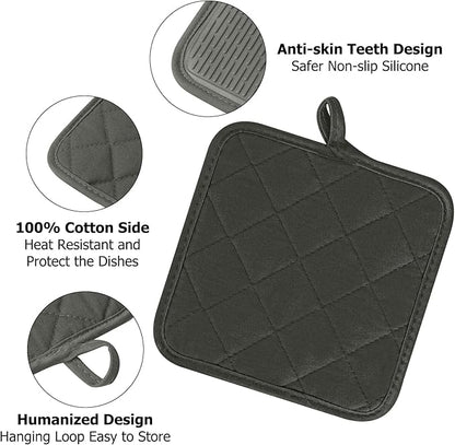 Kitchen Set Pack Of 5, Oven Mitts Pot Holders Pad And Towel Set, Heat Resistant - Image 4