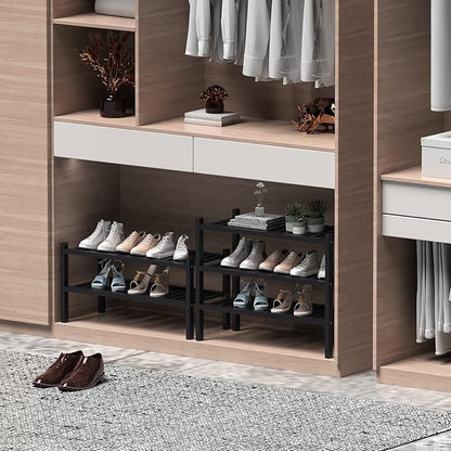 ROMGUAR CRAFT 2 Tier Bamboo Shoe Rack - Image 4
