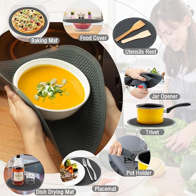 Microwave Splatter Cover & Silicone Mat – Collapsible, Reusable Food Guard and - Image 4