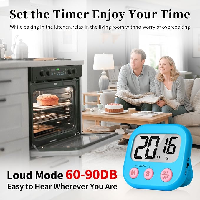 ZILLEEN 6 Pack Kitchen Timers for Cooking Digital Classroom Timers for Kids - Image 3