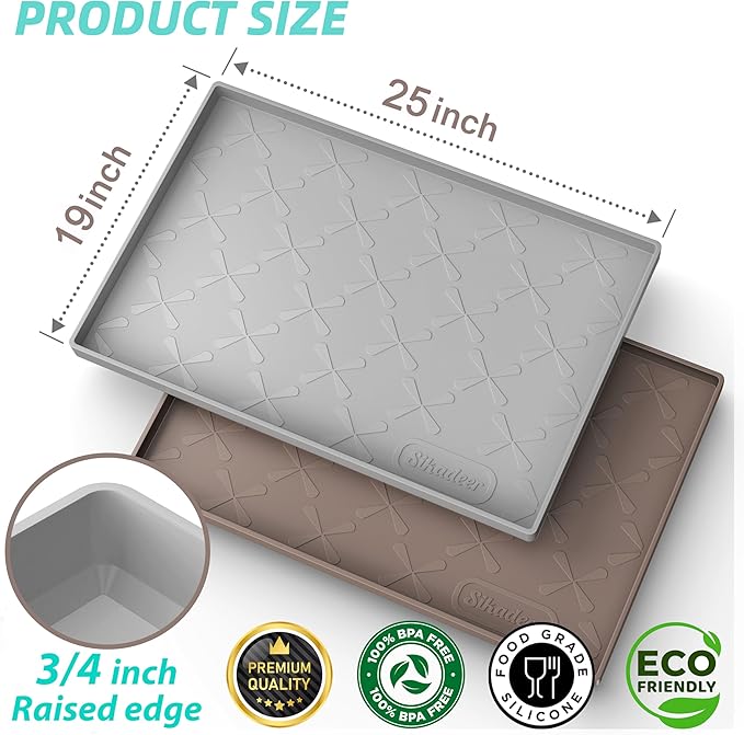 SIKADEER 25" x 19" Under Sink Mat Waterproof, Silicone Mat Kitchen Drawer Shelf - Image 3