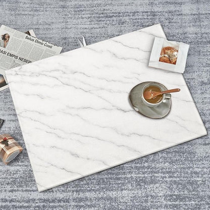 Marble White Dish Drying Mats for Kitchen Counter, Large 18"x24" Dish Mats for - Image 8