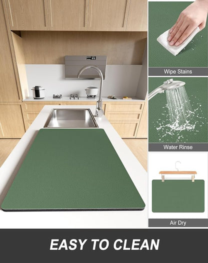 Rnivvi Dish Drying Mat for Kitchen Counter, XL 15 x 24" Super Absorbent Drainer - Image 6