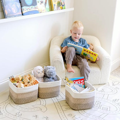 NaturalCozy Storage Cubes 9”x9”x7”Cotton Rope Woven Baskets - Image 4