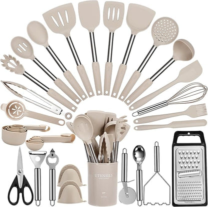 Cooking Utensils Set, 446°F Heat Resistant Food Grade Spatula Set, BPA Free by Fyvva