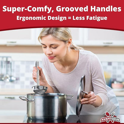 Sturdy, Ergonomic Combo Sizes Ladles 5 Pk. 1 2 4 6 8 Oz Stainless Steel Ladle - Image 5