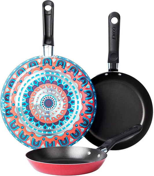 Ekco 3-Piece Frying Pan Set For all Stovetops, Dishwasher Safe by Ekco
