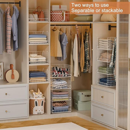 Yociyoga 4-Tier Stackable Closet Organizers and Storage Basket, Foldable Closet - Image 2