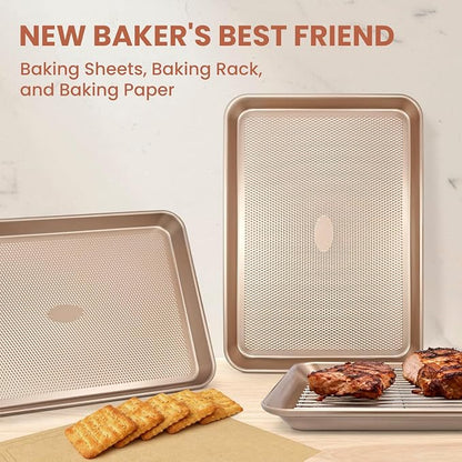 Baking Sheet with Wire Rack Set, 2 Sheet Pans with 2 Cooling Racks, Thickened - Image 8