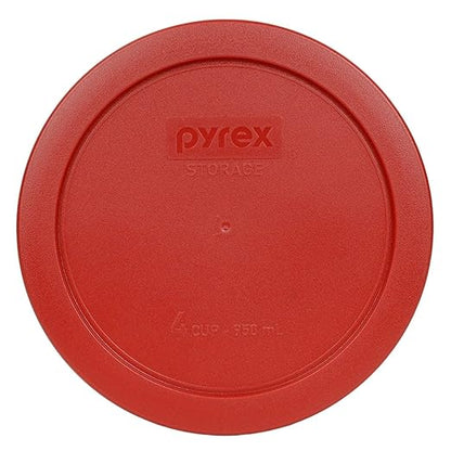 Pyrex 7201-PC 4 Cup Poppy Red Food Storage Replacement Lids - Image 3