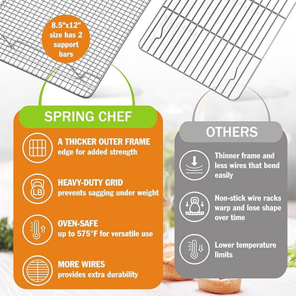 Spring Chef 8.5 x 12 Inch Stainless Steel Cooling Rack - Image 4