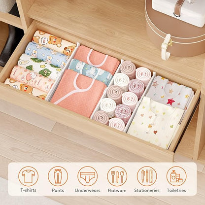 Lifewit 4" Tall 9 Pack Drawer Dividers, 27-42cm/10.5-16.5" Expandable Drawer - Image 9