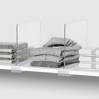 8 PCS Shelf Dividers for Closet Organization Acrylic Clear Closet Shelf Divider - Image 4