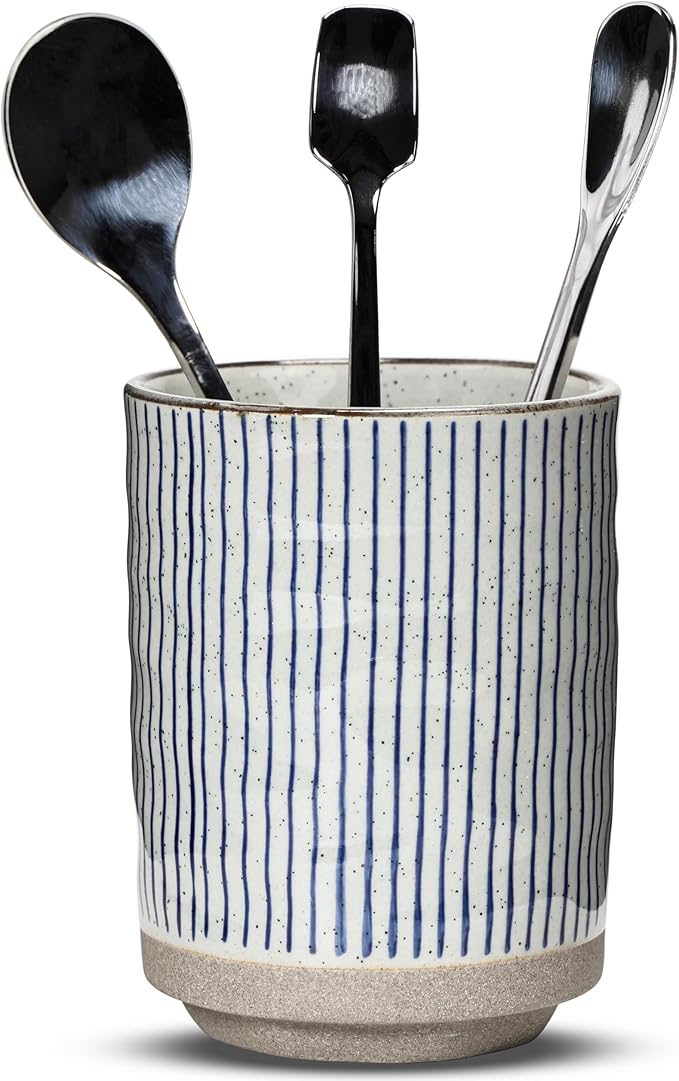Ceramic Spoon Holder for Coffee Bar, Upright Tea Spoon Holder Cup, Coffee by U-TIMES