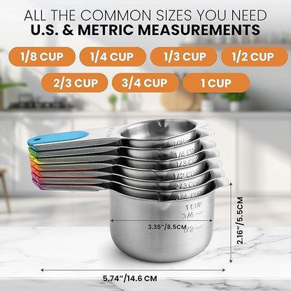 Spring Chef Magnetic Stainless Steel Measuring Cups, Kitchen Tools - Image 3