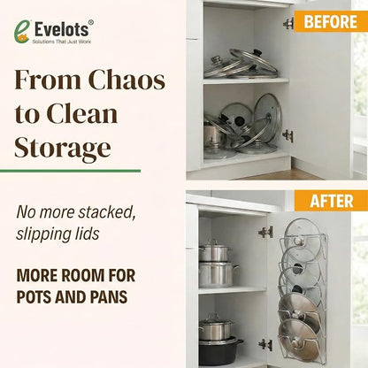 Evelots 6-Tier Pot Lid Organizer - Image 4