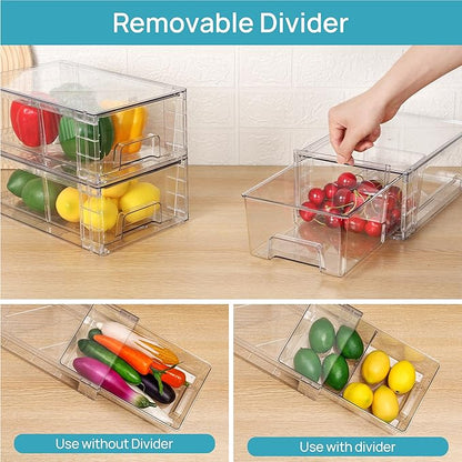 Vtopmart 2 Pack Stackable Storage Drawers, Easily Assemble Containers - Image 5