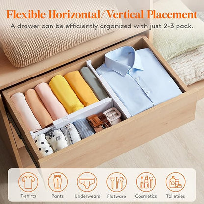 Lifewit 5 Pack 4" High Drawer Dividers 28-43.5cm/11-17" Adjustable Drawer - Image 6