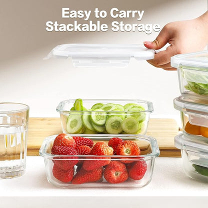 HOMBERKING Large Glass Meal Prep Containers, 5 Sets 35oz | 4.5cups, Food Storage - Image 6