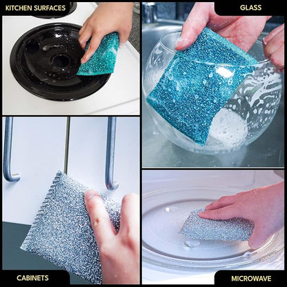 Dish Sponges for Kitchen Non-Scratch Scrub Sponges for Dishes, Stainless Steel - Image 5
