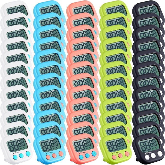 Xuhal 50 Pieces Digital Kitchen Timer Bulk, Small Magnetic Timers by Xuhal