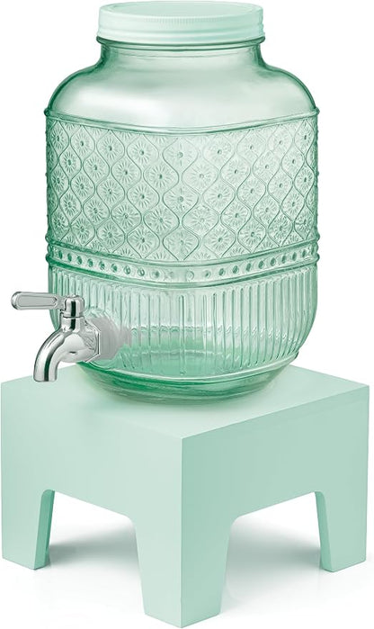 Beverage Dispenser 1 Gallon, Glass Drink Dispenser - Image 9