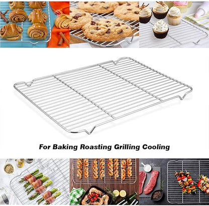 Baking Cooling Rack Set of 2, E-far 16.5"x11.5" Stainless Steel Metal Roasting - Image 7