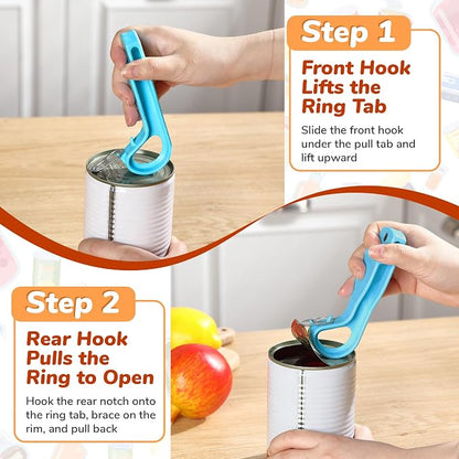 2 Pack 2-IN-1 Ring Pull Can Opener and Canning Jar Opener - Image 7