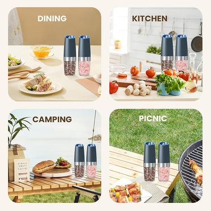 Gravity Electric Salt And Pepper Grinder Set, Automatic Salt And Pepper Grinder - Image 7