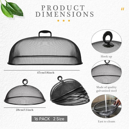 Hicarer 16 Pcs Metal Mesh Screen Food Cover - Image 2