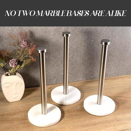 Koville African Genuine Marble Paper Towel Holder Countertop, - Image 5