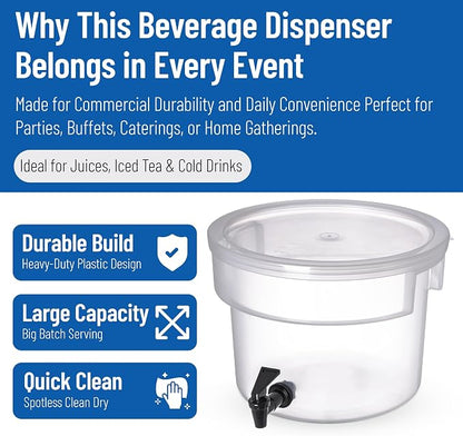 Carlisle FoodService Products Round Beverage Dispenser Drink Dispenser - Image 3