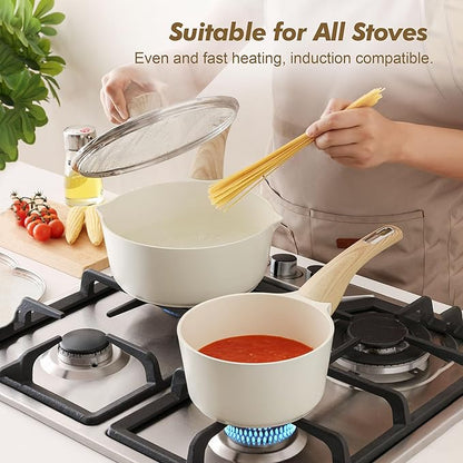 SENSARTE 2.0 & 3.0 Quart Ceramic Sauce Pan Sets - Image 4
